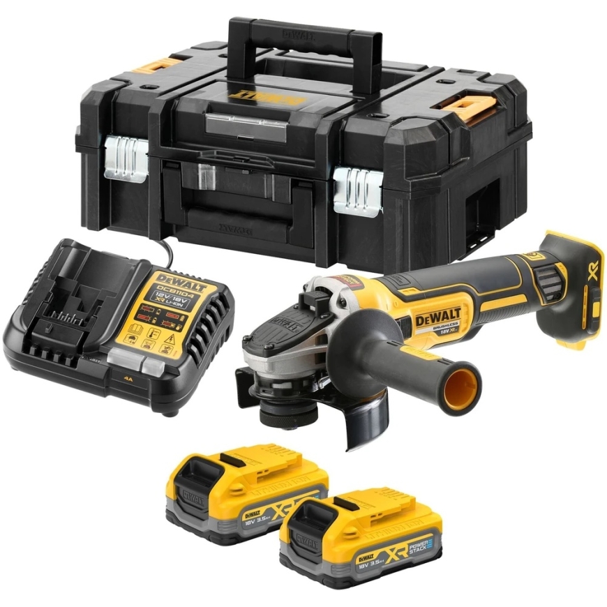Угловая шлифмашина DeWalt DCG405S2T-QW на аккумуляторе