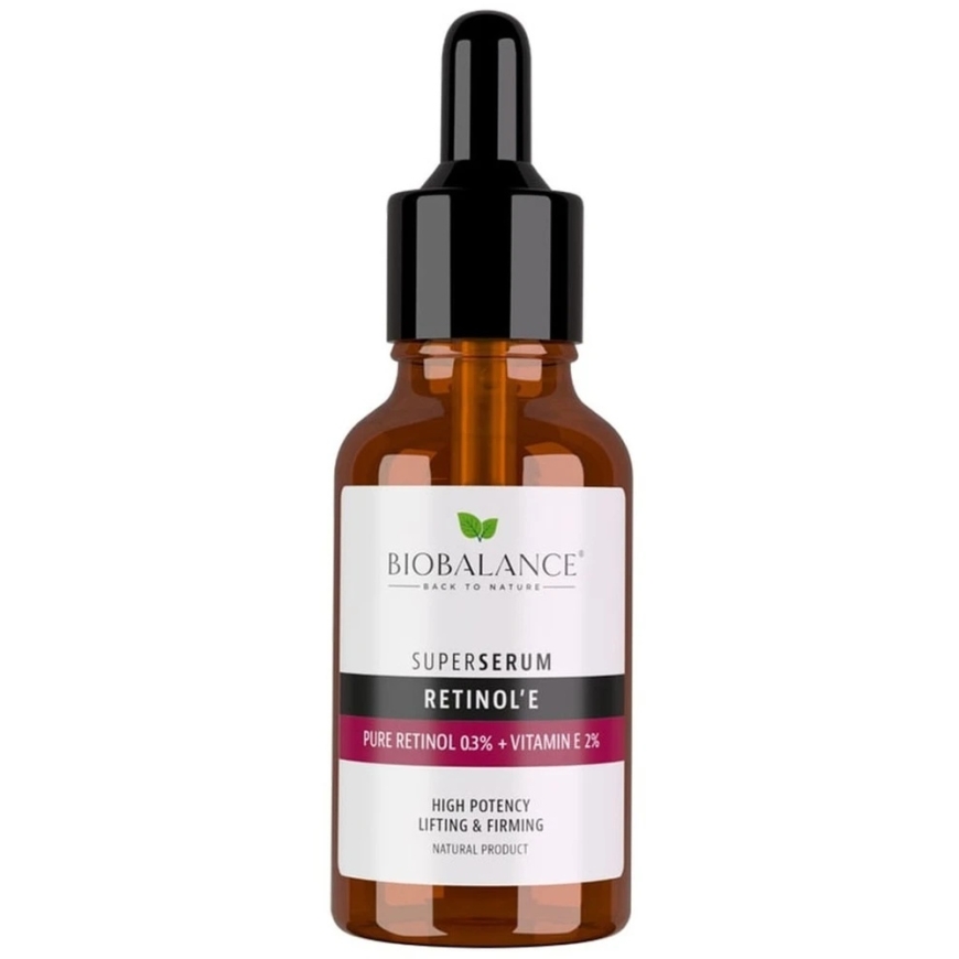 Bio Balance Retinol'E stangrinantis ir priešraukšlinis veido serumas, 30 ml – 2