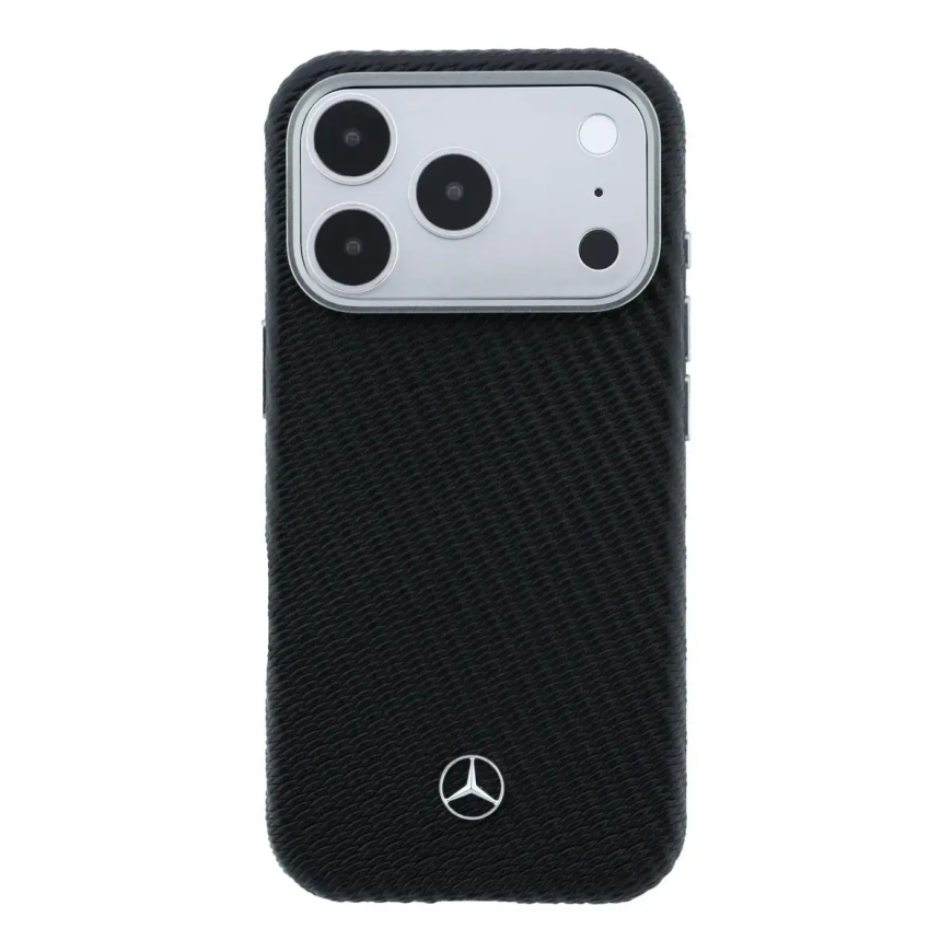 Mercedes PU Leather Semi Wrap phone case with MagSafe support for iPhone 17 Pro black – 2
