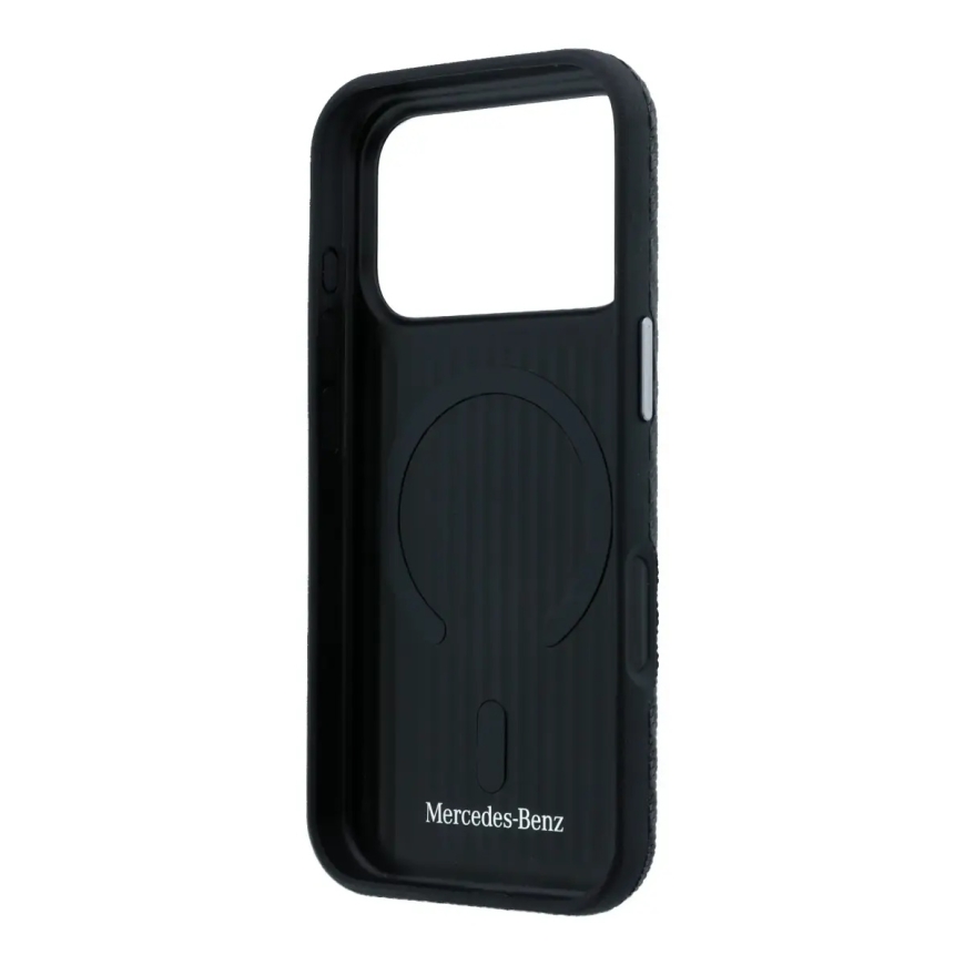 Mercedes PU Leather Semi Wrap telefono dėklas su MagSafe palaikymu iPhone 17 Pro juodas – 5