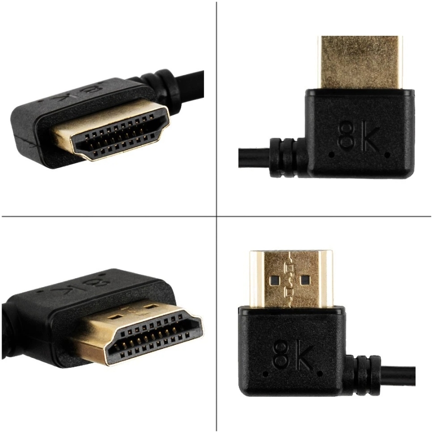 Mitoya HDMI Kabelis - 30cm Stūrainais HDMI uz Micro HDMI 8K @ 60Hz, 4K @ 120Hz – 3