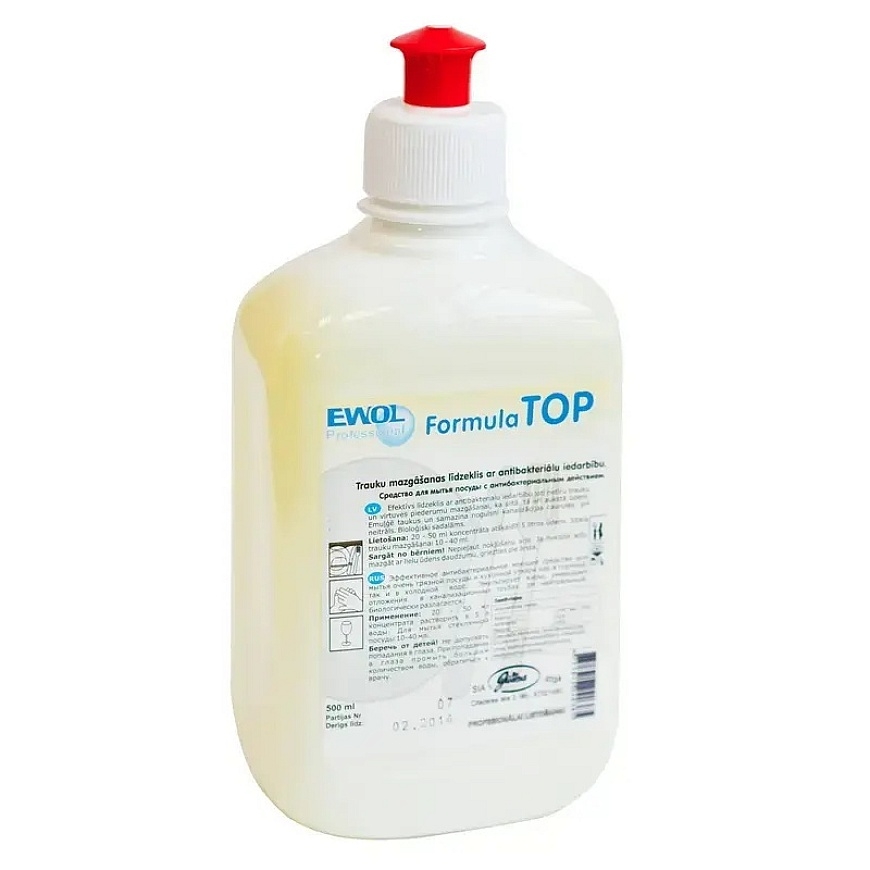 Dishwashing liquid with antibacterial effect EWOL Professional Formula TOP, 500 ml