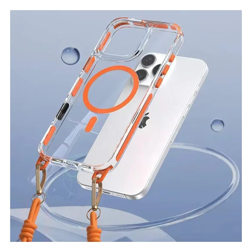 Tel Protect Strap Clear phone case for iPhone 17 Air orange – 4