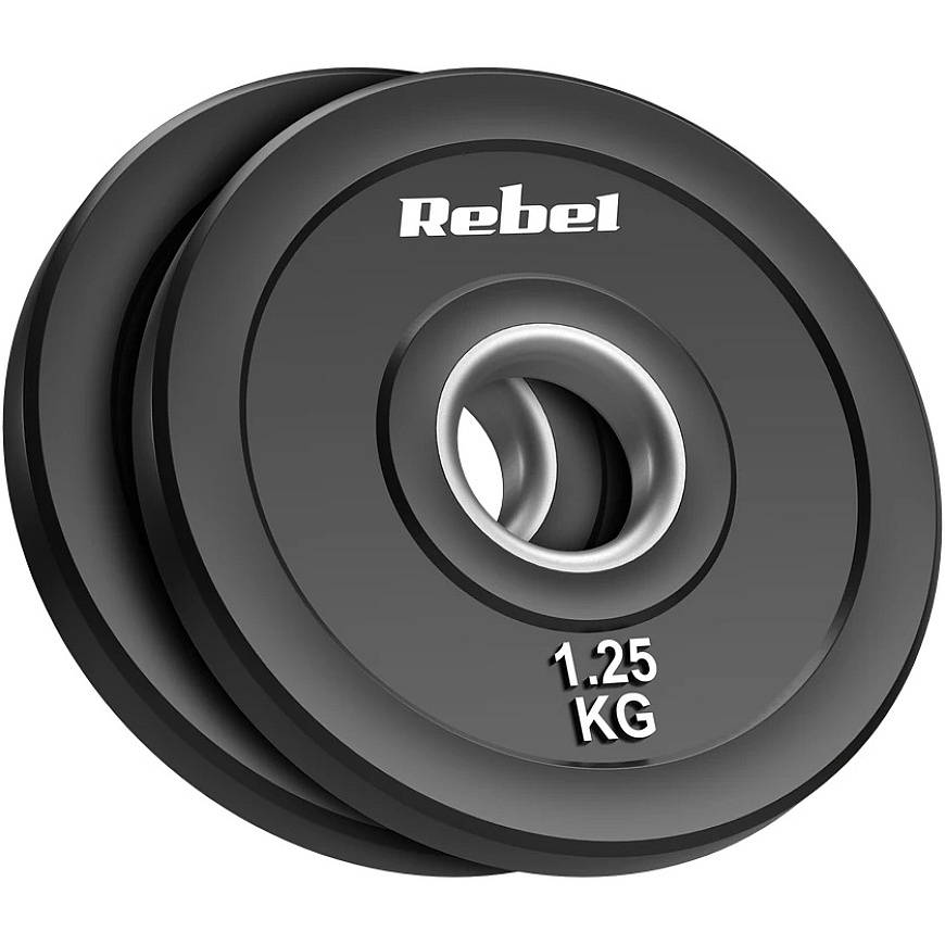 Olympic Rubber Bumper Weight Set 2x1.25kg, hole diameter 51 mm, REBEL ACTIVE