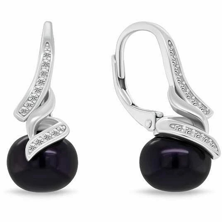 Brilio Silver Elegant jewelry set with dark pearls SET298WBC (necklace, pendant, earrings) – 2