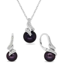Brilio Silver Elegant jewelry set with dark pearls SET298WBC (necklace, pendant, earrings) Brilio Silver Elegant jewelry set with dark pearls SET298WBC (necklace, pendant, earrings)