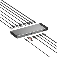 Belkin Connect Thunderbolt 140 W -asema/replikointilaite, 5 porttia, 14-in-1 (INC031KQSGY)