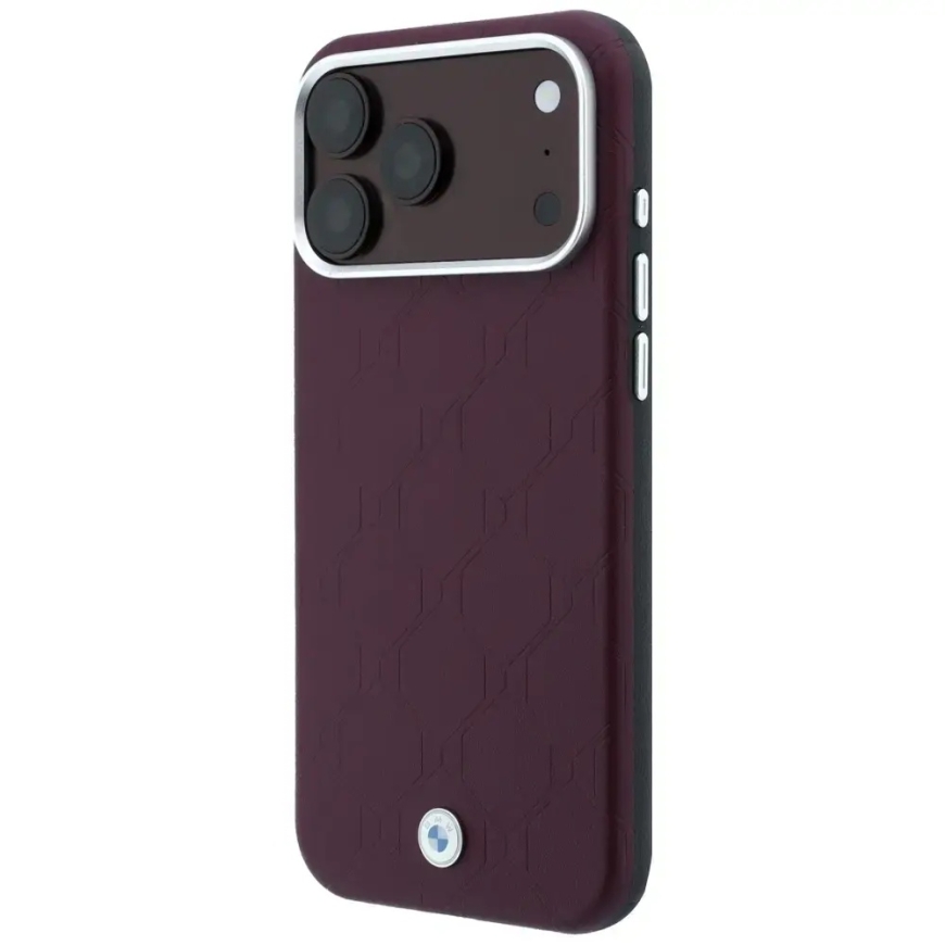 БМВ Знак Дебосс Квадратный Металлический Логотип MagSafe Чехол для iPhone 18 Pro Max / 17 Pro Max Бордовый – 2