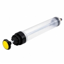 Сиропный насос- шприц Lean 200 мл с 2 трубочками, прозрачный с черными элементами, 29,5 см (44 см с выдвинутым поршнем)
