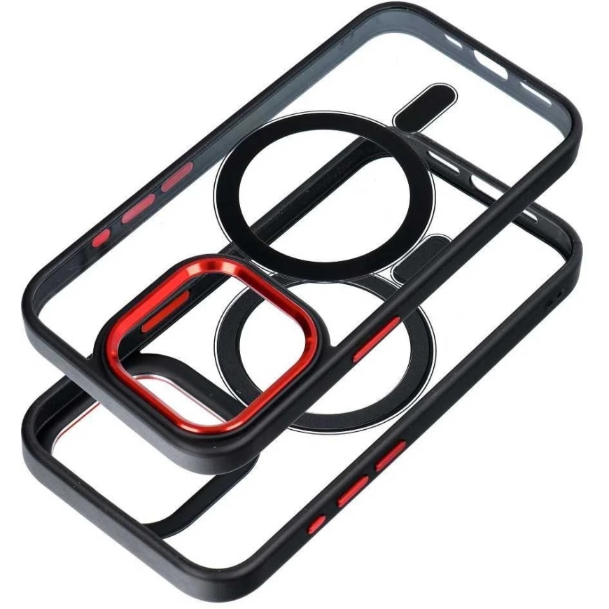 OEM Lietotne Samsung S26 Color Edge Mag Cover sader ar MagSafe melna sarkana – 2