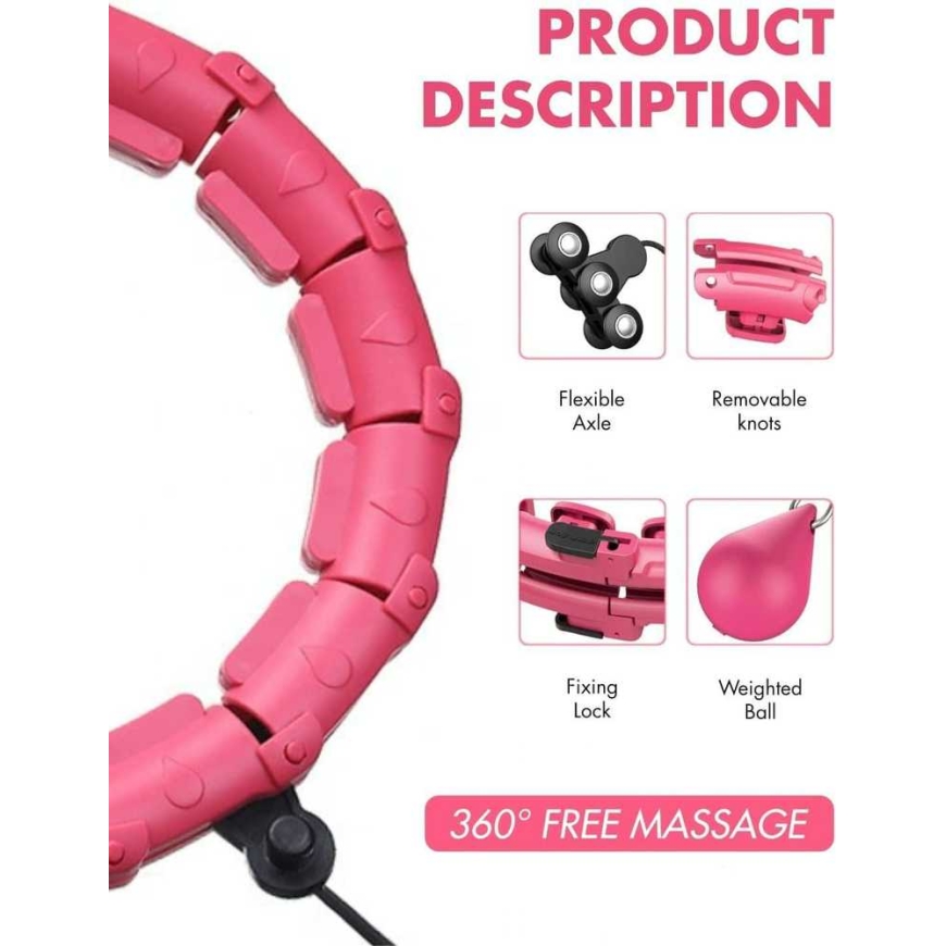 Reach Massaging Gymnastics Hula Hoop Smart Hula Hoop HHP007 pink – 2