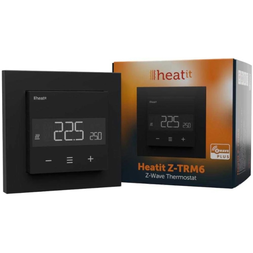 Термостат heat it Heatit Z-TRM6 черный матовый Z-Wave термостат 3600W 16A 868.4 MHz