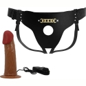 PRETTY LOVE - KELPYNĖS Starks Universal Strap-On Harness 6,9'' Vibrējošs Dildo Gaiši Brūns PRETTY LOVE - KELPYNĖS Starks Universal Strap-On Harness 6,9'' Vibrējošs Dildo Gaiši Brūns