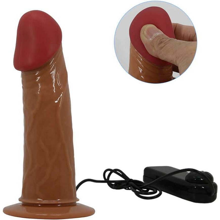 PRETTY LOVE - KELPYNĖS Starks Universal Strap-On Harness 6,9'' Vibratsiooniga Dildo Heledat pruun – 5
