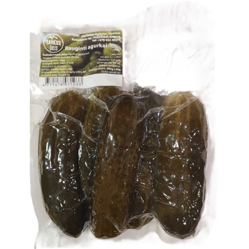 Marinēti gurķi SAVICKU ŪKIS, vakuumā, 500g