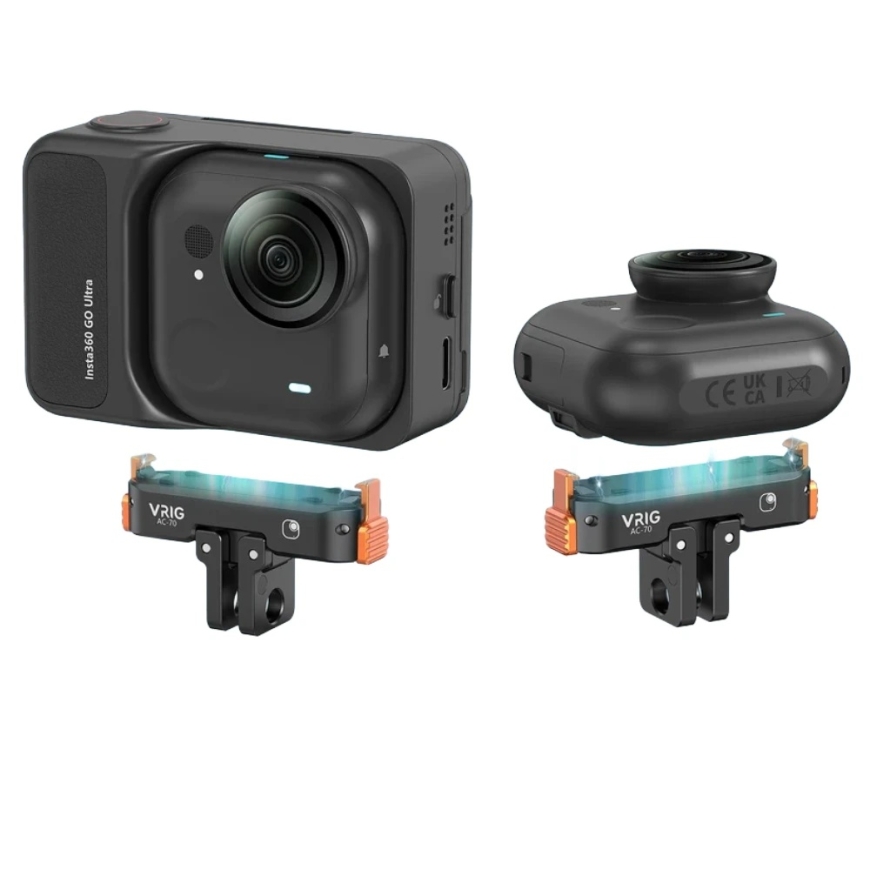 null Camera Mounting Adapter - VRIG AC-70, designed for Insta360 GO Ultra, 1/4 inch thread, 18 g, 47 × 24 × 15 mm