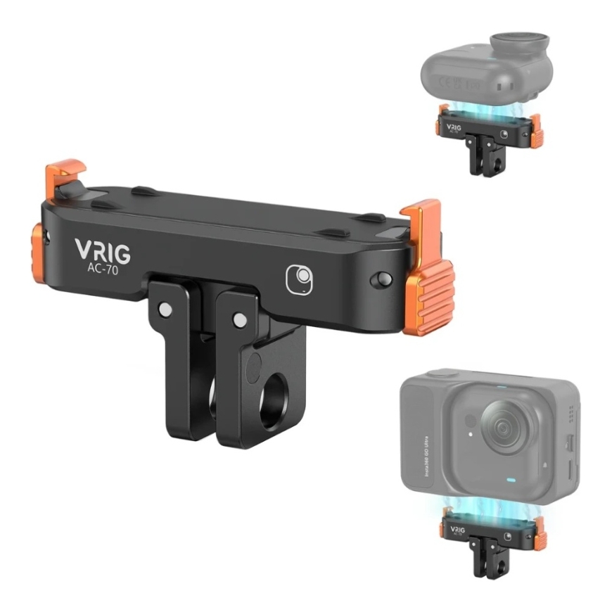 null Kamerakiinnitysadapteri - VRIG AC-70, suunniteltu Insta360 GO Ultra:lle, 1/4 tuuman kierre, 18 g, 47 × 24 × 15 mm – 2