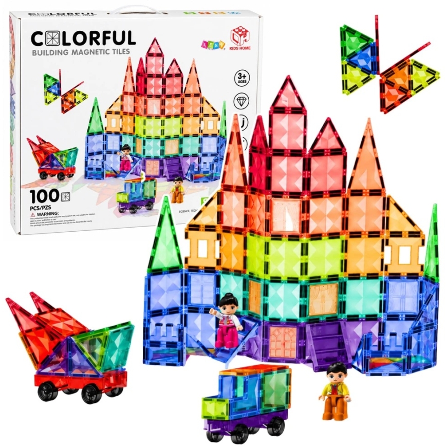 Lean Toys Magnetinės kaladėlės 100 vnt. – 2