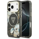 Korpuss Guess IML Glitter Flowers Triangle MagSafe iPhone 18 Pro Max / 17 Pro Max melns Korpuss Guess IML Glitter Flowers Triangle MagSafe iPhone 18 Pro Max / 17 Pro Max melns