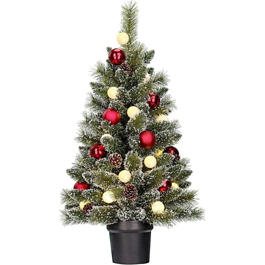 Edelman Decorative Christmas Tree Kaprun in Pot 20LED with Balls Height: 90CM – 2