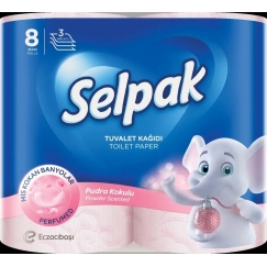 Vessapaperi SELPAK Pulveri 3 kerrosta, 18.6m, 140 arkki, 8 rullaa