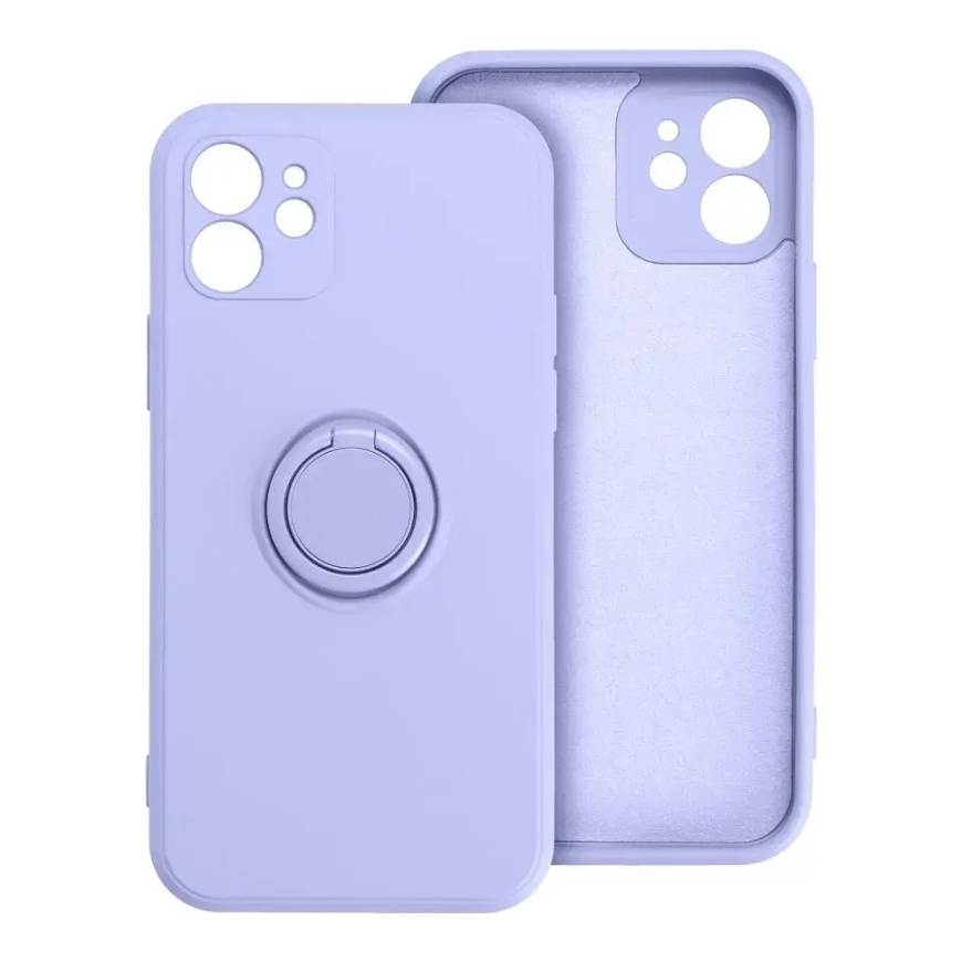 Silicone Ring phone case with stand for iPhone 17 Pro Max purple
