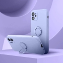 Silicone Ring phone case with stand for iPhone 17 Pro Max purple