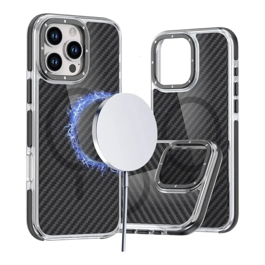 Kotelo iPhone 17 Pro / 18 Pro Fiber, MagSafe-yhteensopiva, musta