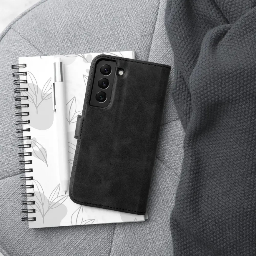 TENDER grāmatveida maciņš telefonam Samsung Galaxy A22 5G (A226) melns – 3