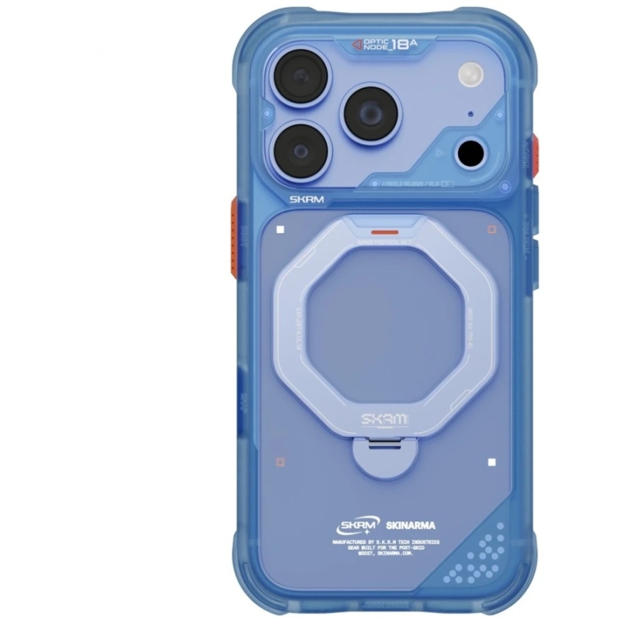 Skinarma Saturn MagSafe Case with Rotating Stand for iPhone 18 Pro / 17 Pro, Blue – 3