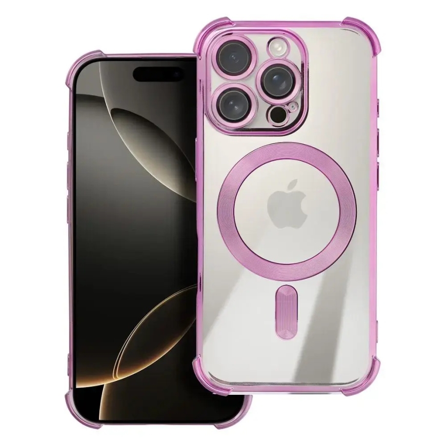 Antishock Electro phone case with MagSafe support for iPhone 17 Pro purple