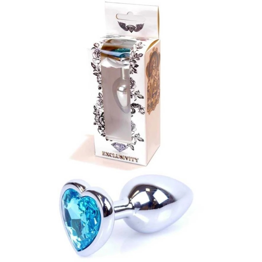 B seeria Heavyfun Plug-Jewellery hõbedane südame pistik – helesinine