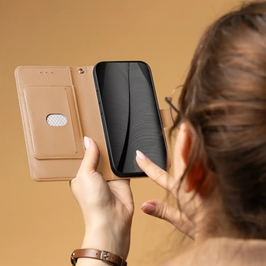 Smart Triangle grāmatveida maciņš telefonam iPhone 17 Air brūns – 5