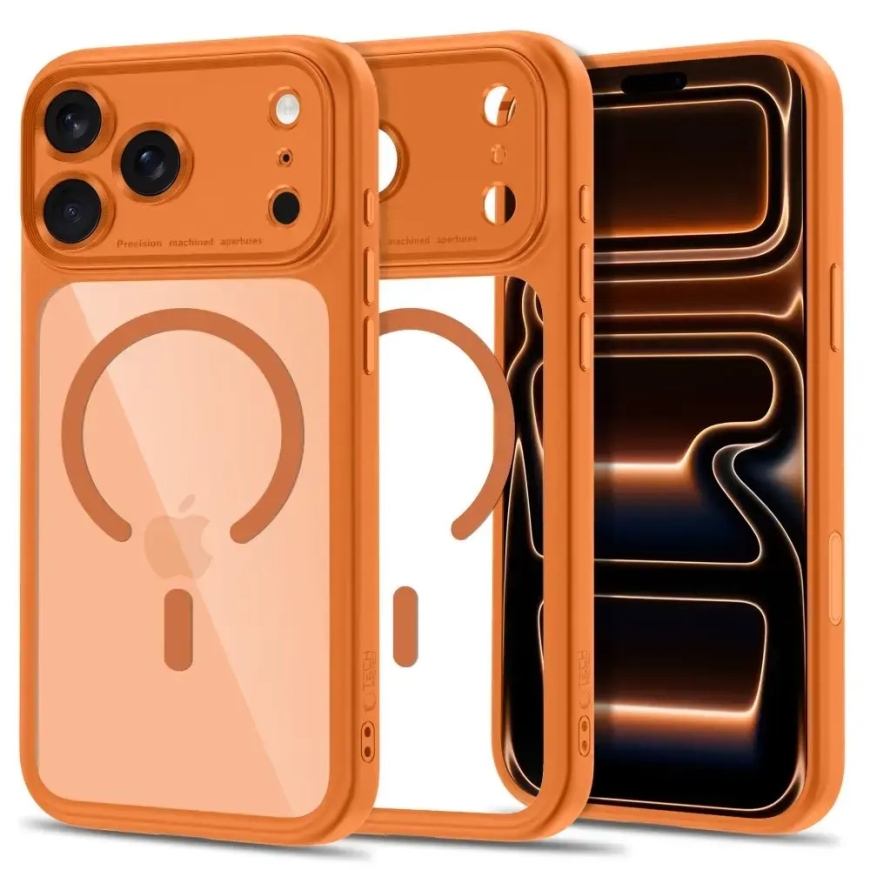 TECH-PROTECT MAGPEAK MAGSAFE CC IPHONE 17 PRO MAX / 18 PRO MAX KOSMISKI ORANŽS/CLEARS