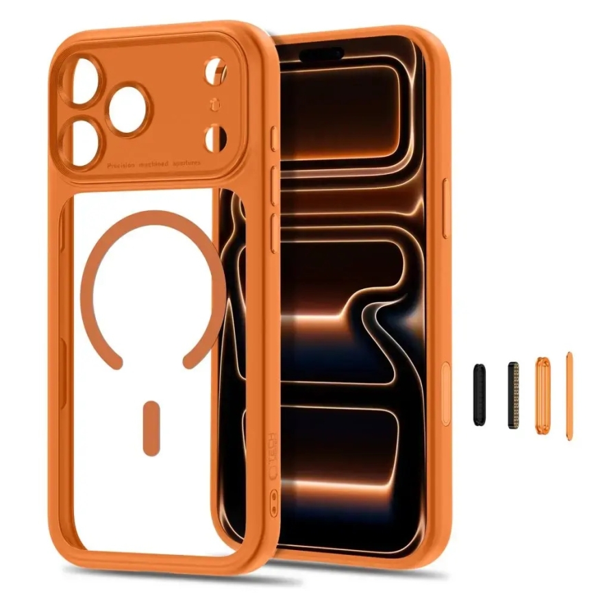 TECH-PROTECT MAGPEAK MAGSAFE CC IPHONE 17 PRO MAX / 18 PRO MAX KOSMILINE ORANŽ – 2
