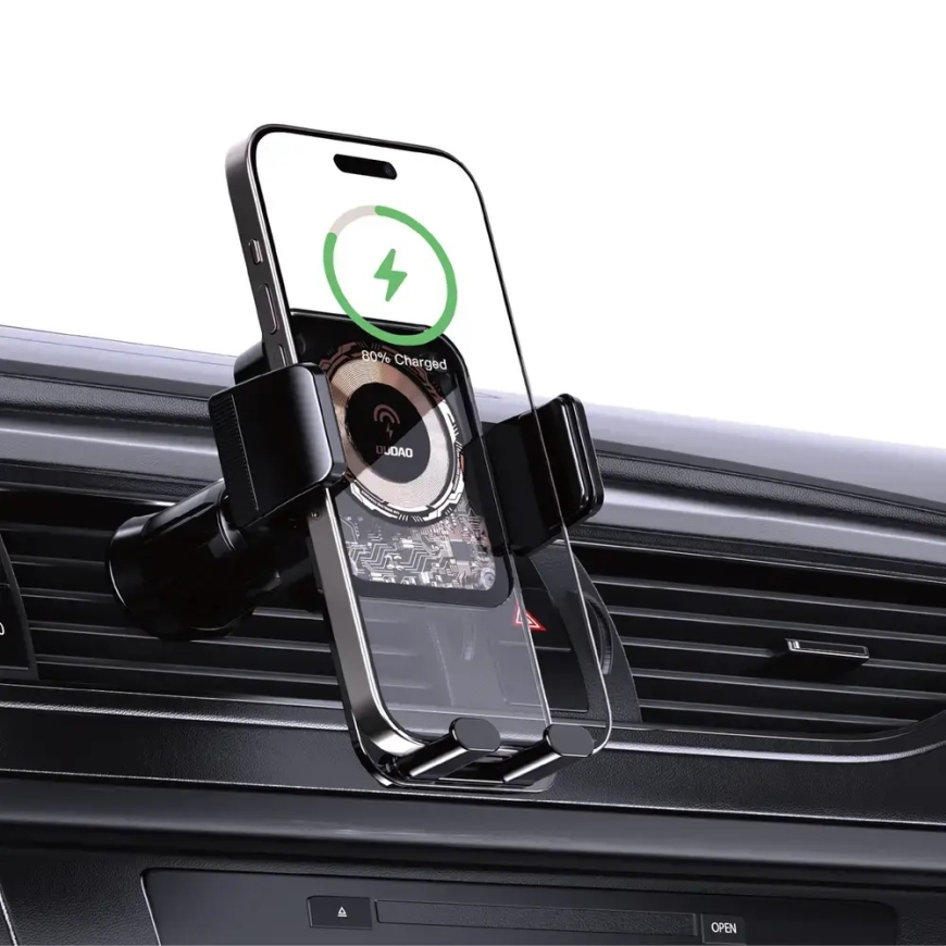 Dudao F19 auton puhelinpidike 15W langattomalla latauksella musta – 3