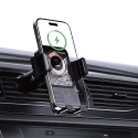 Dudao F19 auto telefona turētājs ar 15W bezvadu uzlādi melns Dudao F19 auto telefona turētājs ar 15W bezvadu uzlādi melns