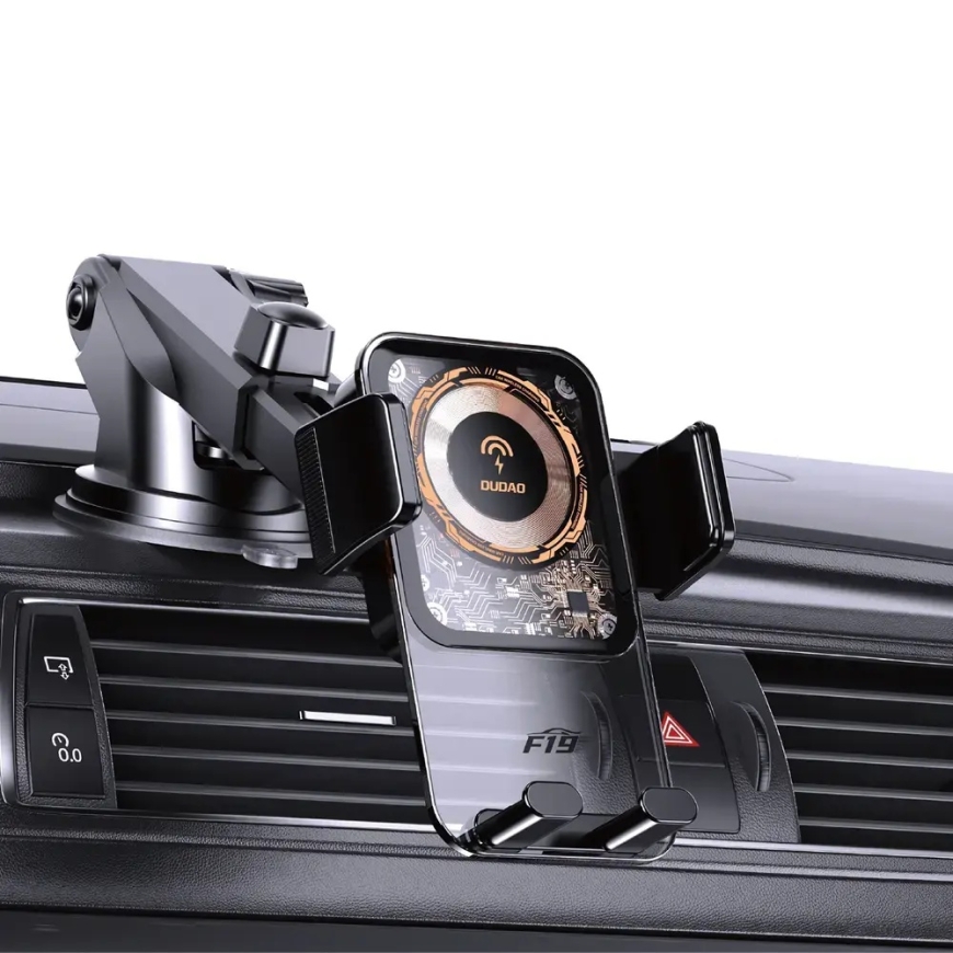 Dudao F19 car phone holder with 15W wireless charging black – 4