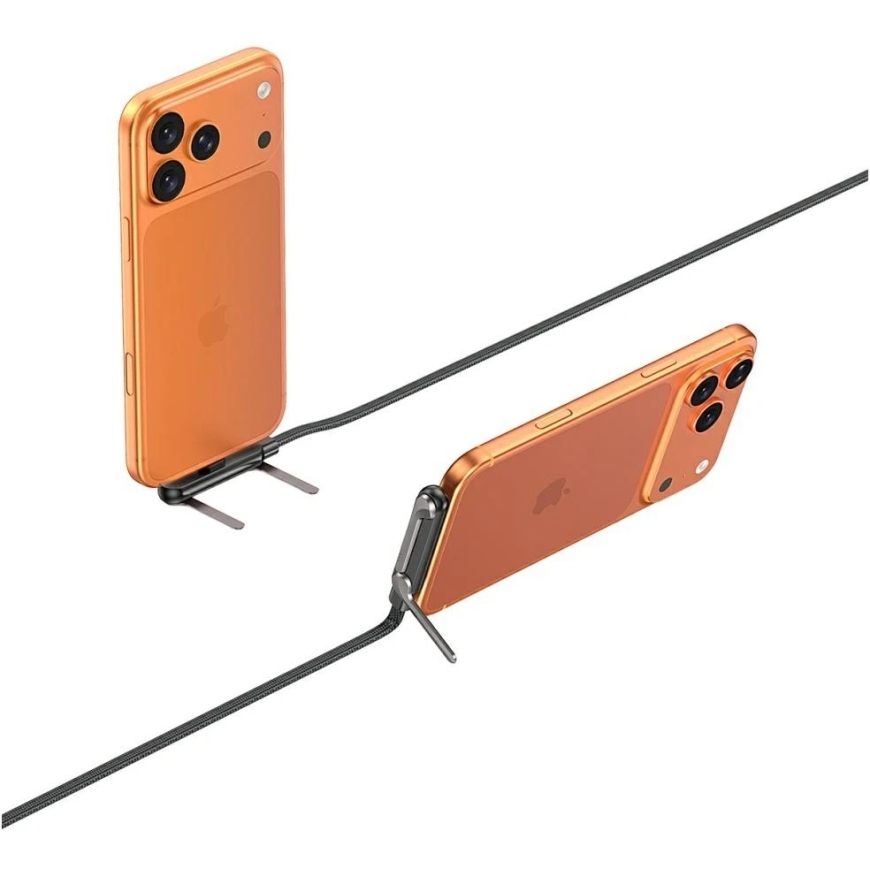 Vads ar statīvu AWEI CM-12C USB-C / USB-C melns – 2