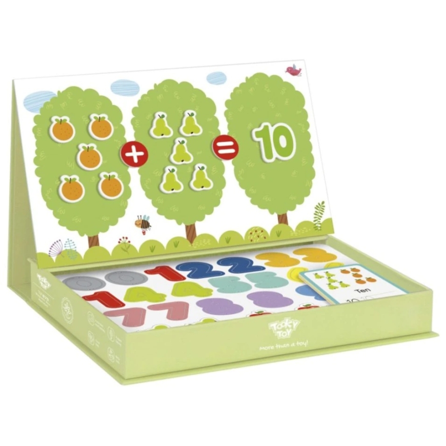 Tooky Toys magneettinen puinen palapeli lapsille, Montessori-hedelmien laskemiseen 81 kpl – 4