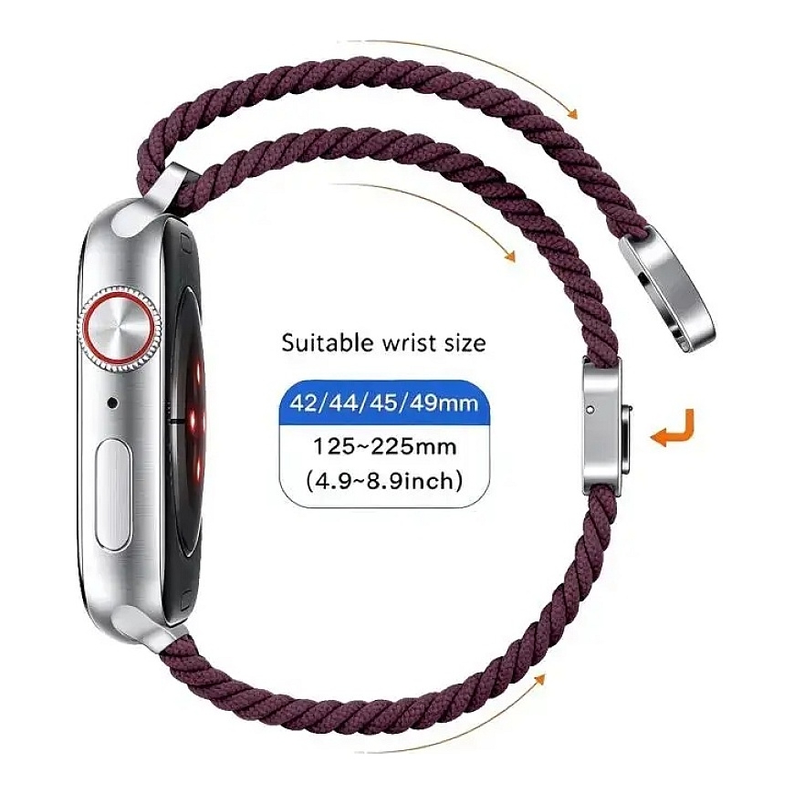 TECH-PROTECT NYLONMAG APPLE WATCH 8 / 9 / 10 / 11 / 12 / SE / ULTRA (44 / 45 / 46 / 49 MM) DEEP BURGUNDY – 4