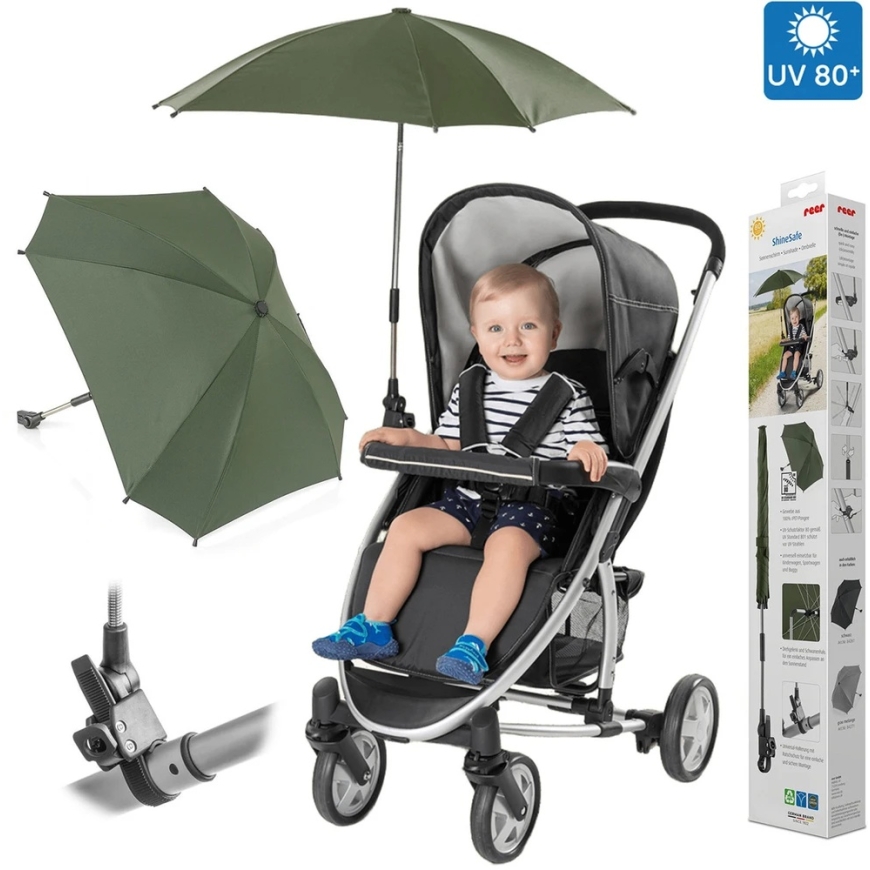 "Reer" sun umbrella – universal UV 80+ sun umbrella | Chaki color