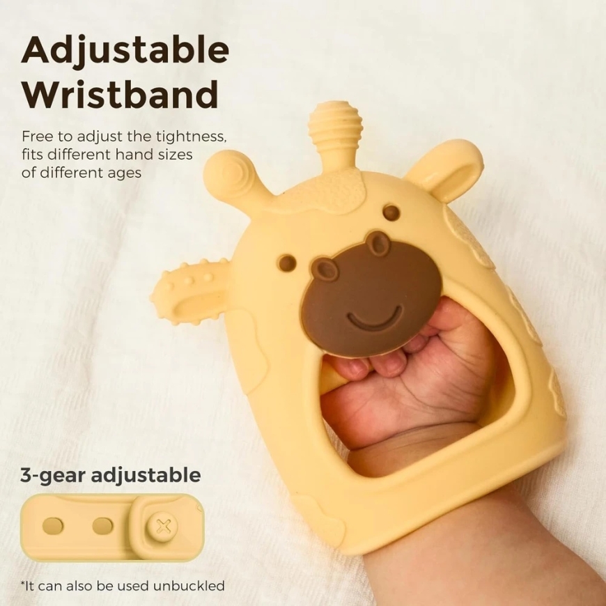 MOMCOZY SILICONE TEETHER FOR INFANTS, YELLOW – 2