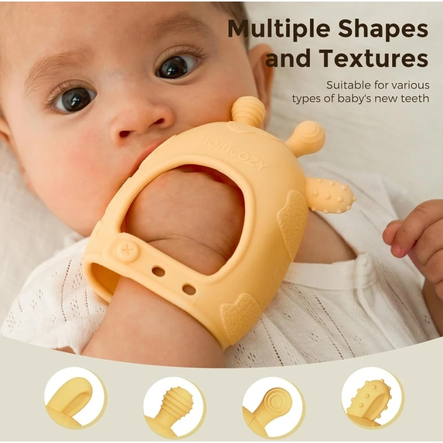 MOMCOZY SILIKONINIS KRAMTUKAS KŪDIKIAMS, GELTONAS – 3