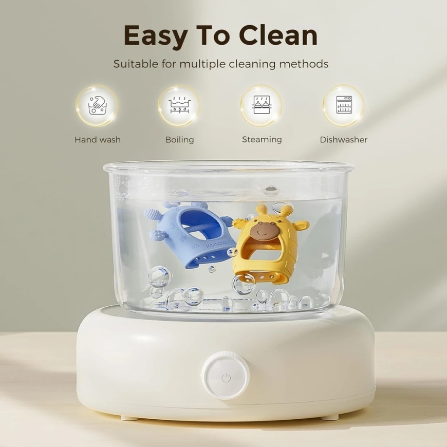 MOMCOZY СИЛИКОНОВЫЙ ГРЫЗУН ДЛЯ ДЕТЕЙ, ЖЕЛТЫЙ – 5