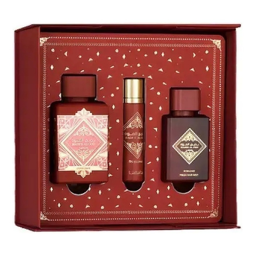 Komplekti Lattafa Bade`e Al Oud Sublime Edp 100 ml + 12 ml Edp + Matu migla 50 ml