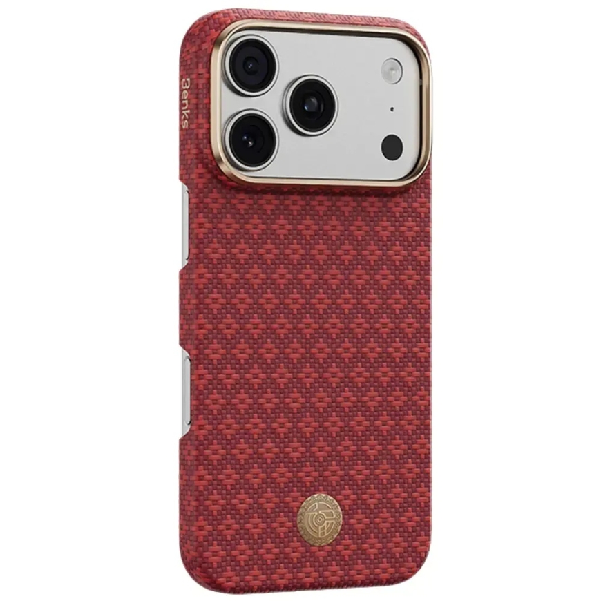 Benks Armor Air Armor Grid Kevlar Metal Frame 600D phone case for iPhone 18 Pro Max | iPhone 17 Pro Max red – 3