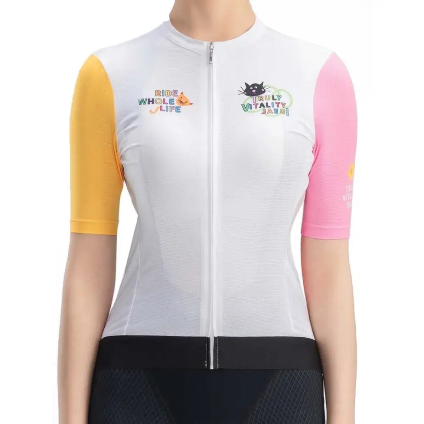 Rockbros 15210005003 S Women's Cycling Jersey with Print - White – 3