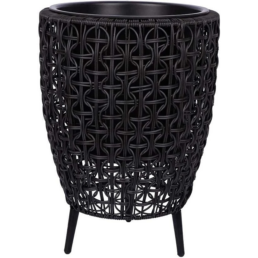 Home4You Горшок WICKER 38x38xH54см, черный