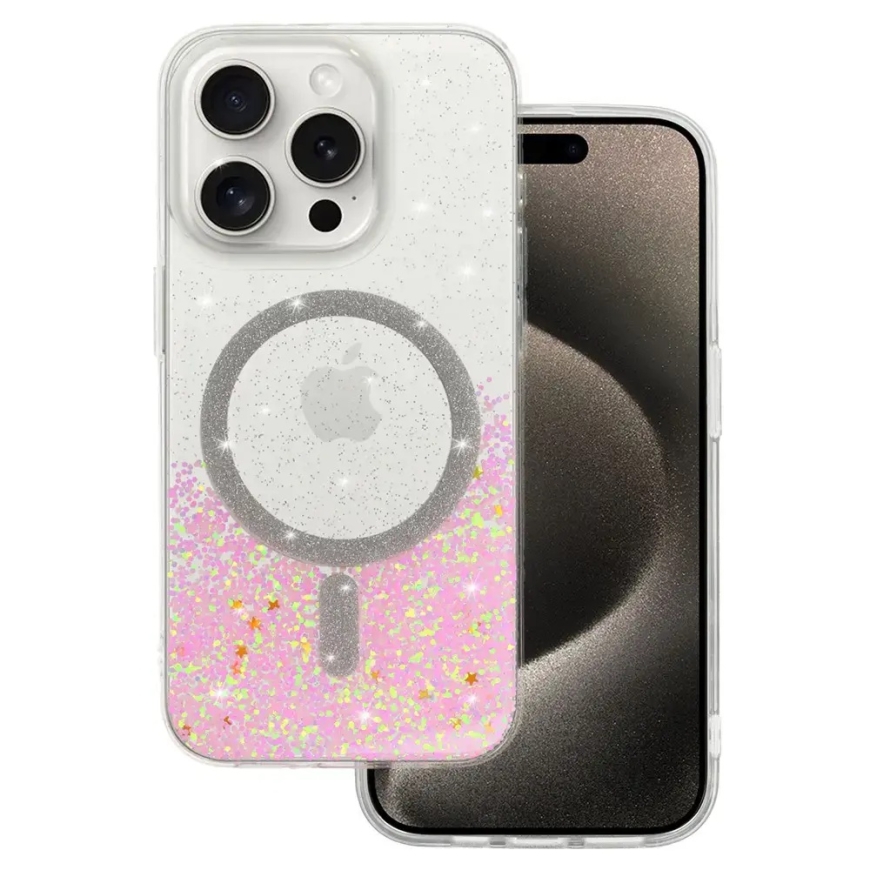 Tel Protect Moonlite telefono dėklas su MagSafe palaikymu iPhone 13 Pro rožinis skaidrus